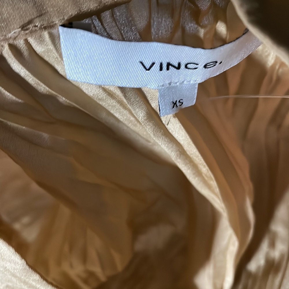 Vince Gold Silk Plisse Sz XS - Picture 5 of 6
